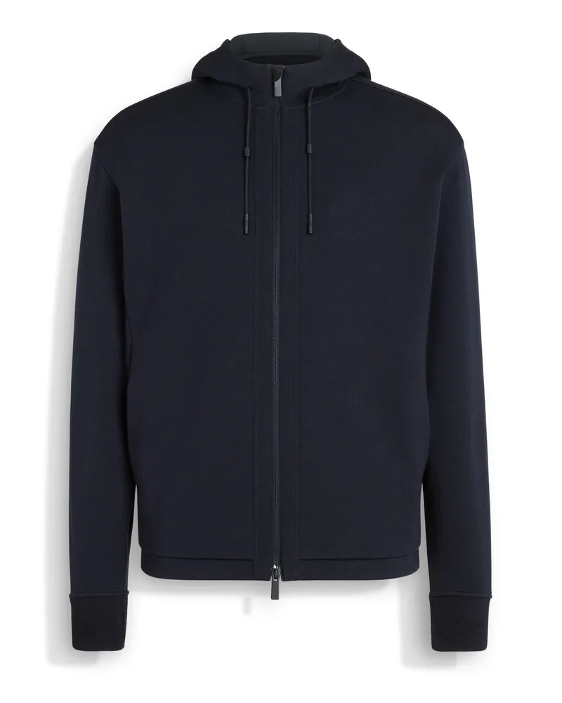 Ermenegildo Zegna Hoodie aus High Performance Wollmischung in Marineblau Marineblau