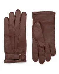 Ermenegildo Zegna Handschuhe aus Hirschleder in Dunklem Foliage Dunkles