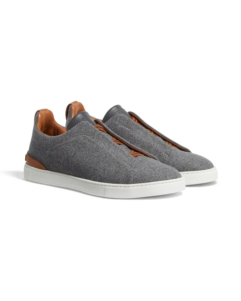 Ermenegildo Zegna Triple Stitch Sneaker aus #UseTheExisting Wolle in meliertem Grau Meliertes