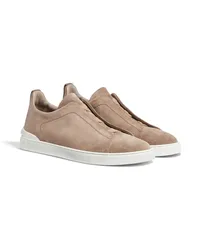 Ermenegildo Zegna Triple Stitch Sneaker aus Wildleder in Beige Beige