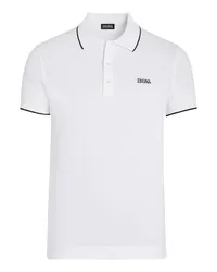 Ermenegildo Zegna Poloshirt aus Stretch-Baumwolle in optischem Weiß Optisches