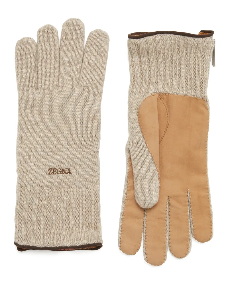 Ermenegildo Zegna Handschuhe aus Oasi Cashmere in Beige Beige