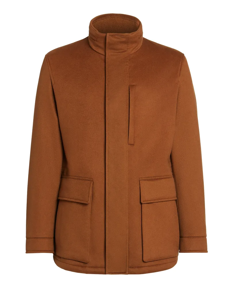 Ermenegildo Zegna Vetta Hemdjacke aus Oasi Cashmere Elements Dunkles