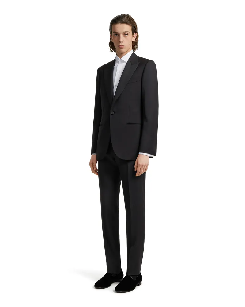 Ermenegildo Zegna Evening Anzug aus Multiseason Wolle in Schwarz Schwarz