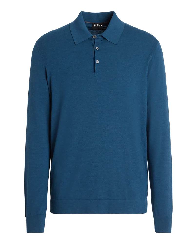 Ermenegildo Zegna Poloshirt aus 12milmil12 Wolle in Aquamarin Aquamarin