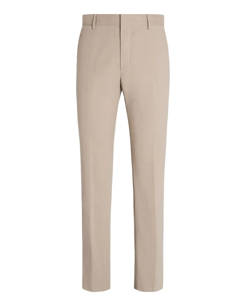 Ermenegildo Zegna Hose aus Winter Chino Baumwollmischung in hellem Taupe Helles