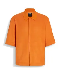 Ermenegildo Zegna Hemd aus Baumwolle und Seide in leuchtendem Orange Leuchtendes