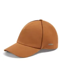 Ermenegildo Zegna Baseballcap aus Baumwolle und Wolle in dunklem Foliage Dunkles