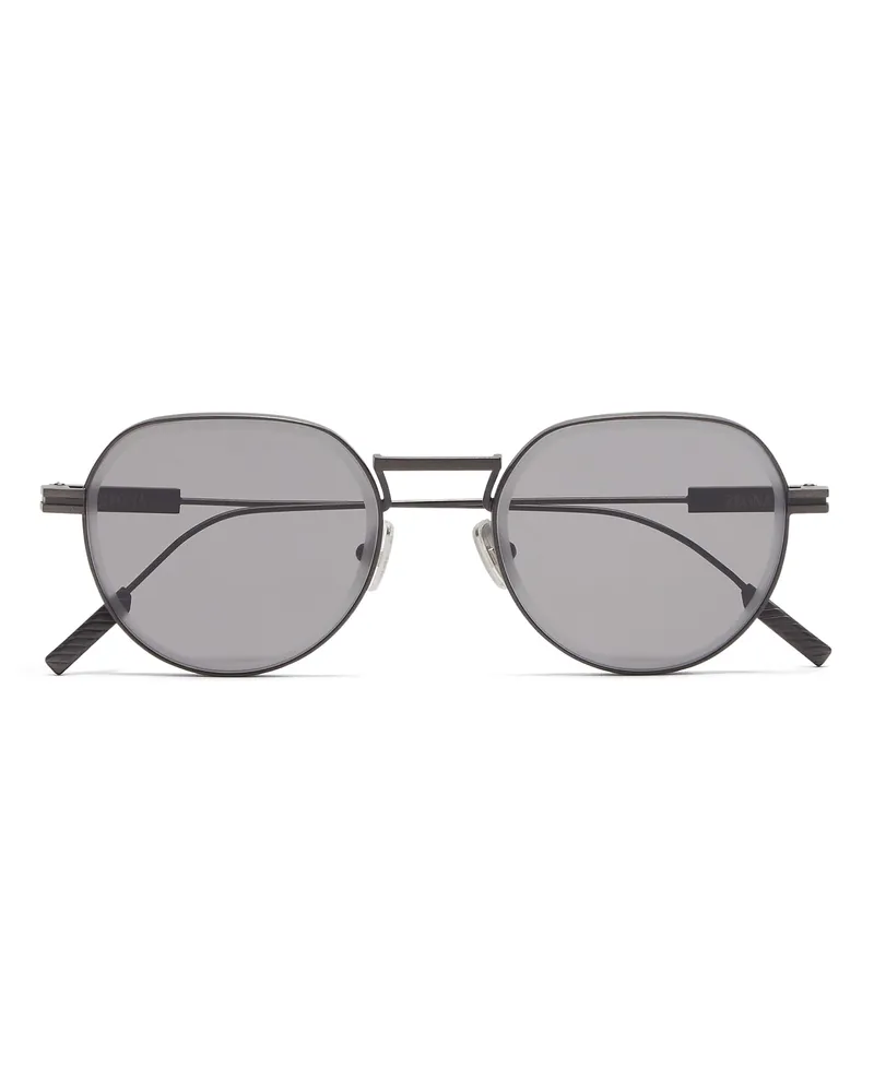 Ermenegildo Zegna Sonnenbrille aus Metall in Gunmetal Gunmetal