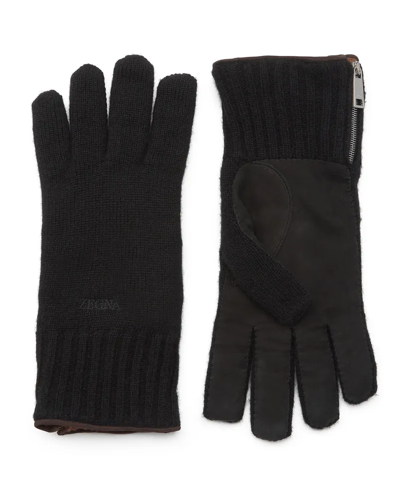 Ermenegildo Zegna Handschuhe aus Oasi Cashmere in Schwarz Schwarz