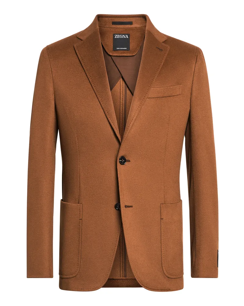 Ermenegildo Zegna Hemdjacke aus Oasi Cashmere in Dunklem Foliage Dunkles