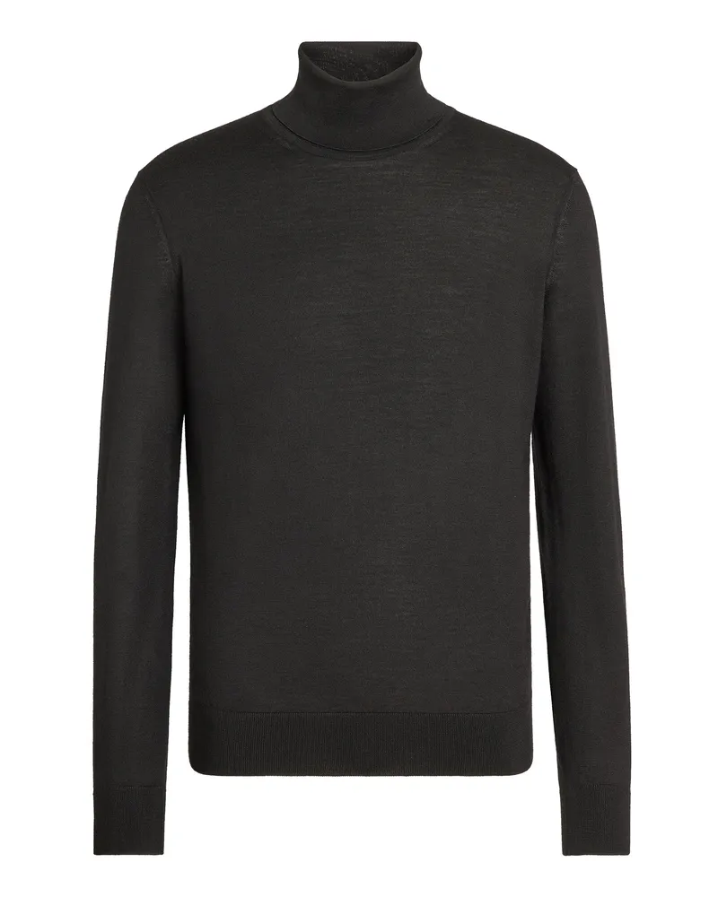 Ermenegildo Zegna Rollkragenpullover aus Cashseta in Schwarz Schwarz