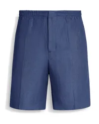 Ermenegildo Zegna Kurze Hose aus Oasi Lino in Avio-Blau Avio-blau