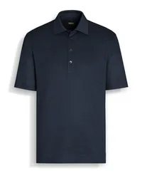 Ermenegildo Zegna Poloshirt aus Leinen in Marineblau Marineblau