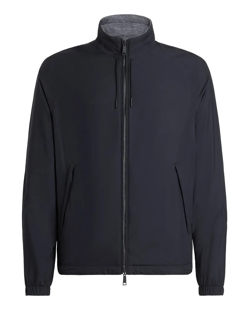 Ermenegildo Zegna Brezza Wendbares Blouson aus Mikrofaser Marineblau