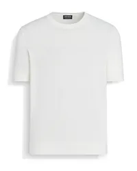 Ermenegildo Zegna T-Shirt aus Premium Cotton mit Rundhalsausschnitt in Weiß Weiß