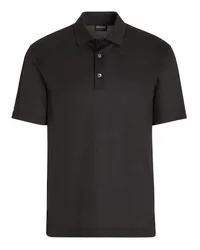 Ermenegildo Zegna Poloshirt aus High Performance Wollpiqué in Schwarz Schwarz