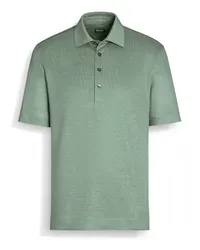 Ermenegildo Zegna Poloshirt aus Leinen in Salbeigrün Salbeigrün