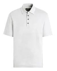 Ermenegildo Zegna Kurzarm-Poloshirt aus reinem Leinen in Weiß Weiß