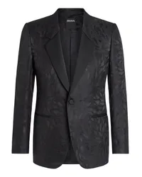 Ermenegildo Zegna Evening Jackett Aus Seide Und Wolle Mit Jacquardwebung In Schwarz Schwarz