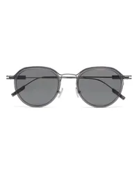 Ermenegildo Zegna Sonnenbrille aus Metall und Acetat in transparentem Grau und dunklem Ruthenium Transparentes