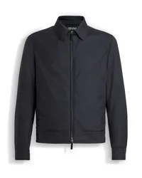 Ermenegildo Zegna Leggerissimo Blouson Aus Wolle Und Seide Mit Reißverschluss Marineblau