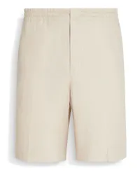 Ermenegildo Zegna Kurze Hose aus Oasi Lino in Hellbeige Hellbeige