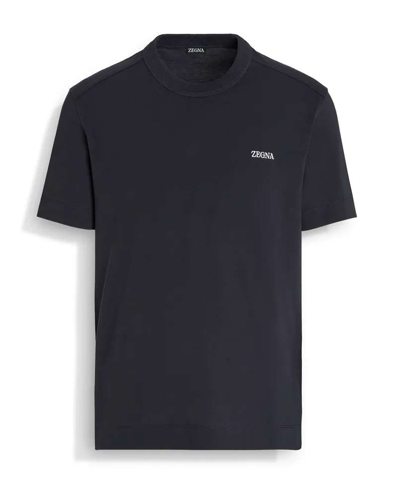 Ermenegildo Zegna T-Shirt aus Baumwolle in Marineblau Marineblau