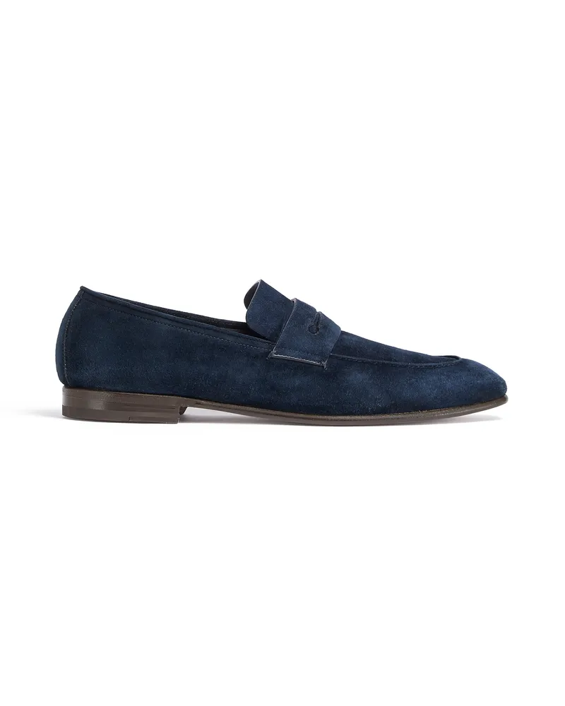 Ermenegildo Zegna L‘Asola Loafer aus Wildleder in Marineblau Marineblau