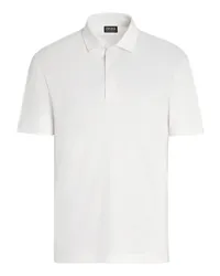 Ermenegildo Zegna Poloshirt aus High Performance Wollpiqué in Weiß Weiß