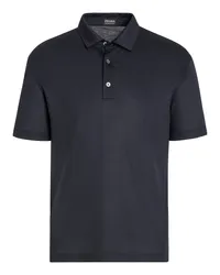 Ermenegildo Zegna High Performance Kurzarm-Poloshirt aus Wolle in Marineblau Marineblau