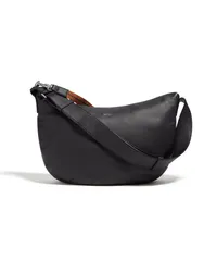 Ermenegildo Zegna Hobo Panorama Mini Tasche aus Hirschleder in Schwarz Schwarz