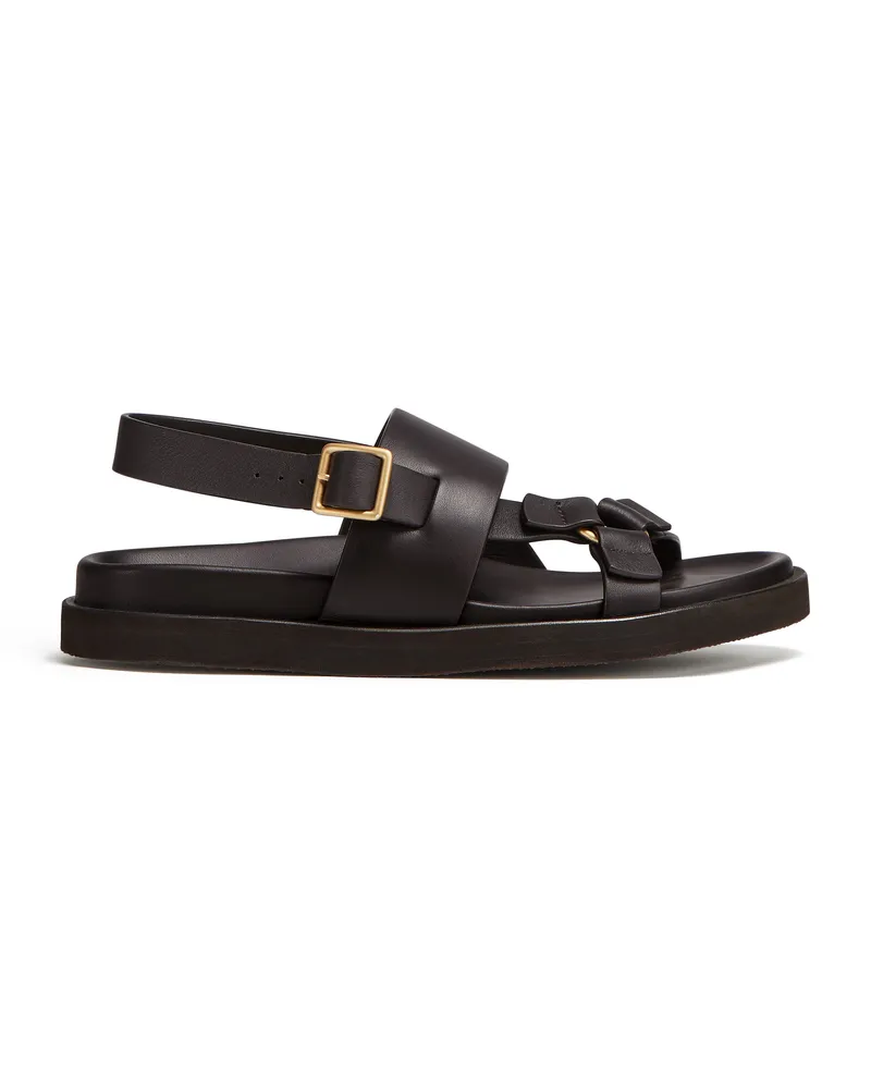 Ermenegildo Zegna Panarea Sandalen Aus Leder In Dunkelbraun Dunkelbraun