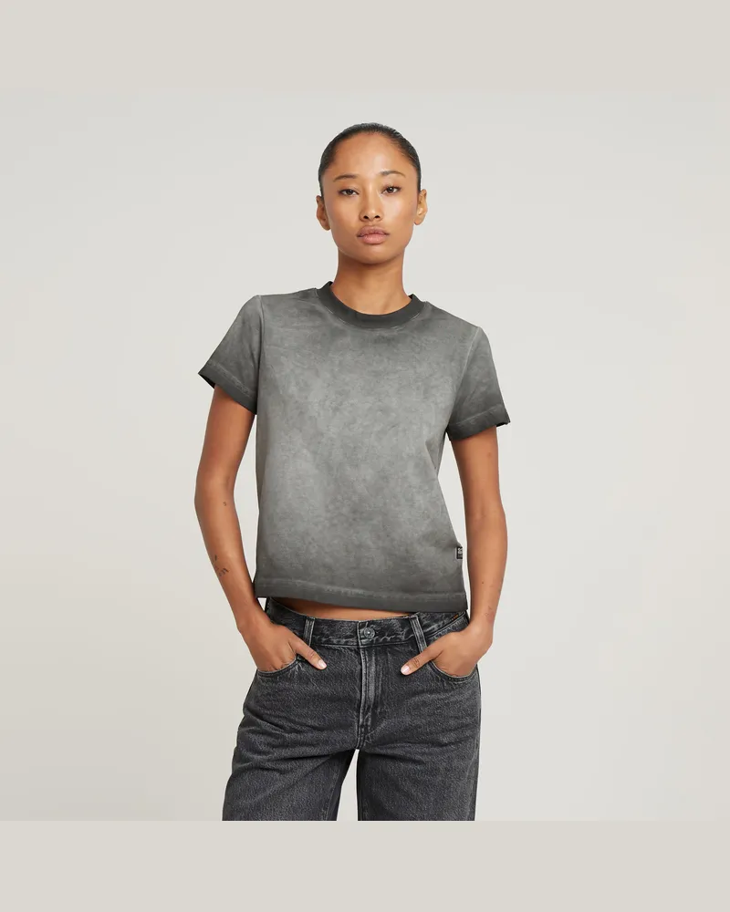 G-STAR RAW Overdyed Micro Boxy Top - Schwarz - Damen Schwarz