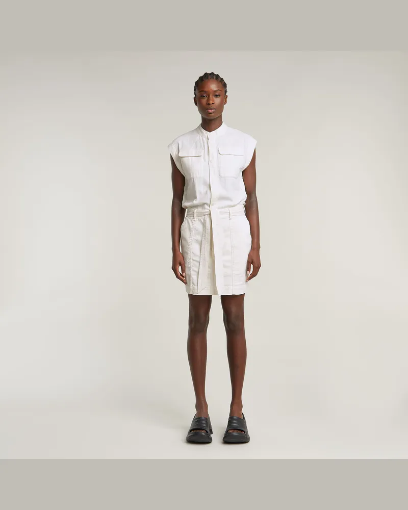 G-STAR RAW Cap Sleeve Pocket Dress - Weiß - Damen Weiß