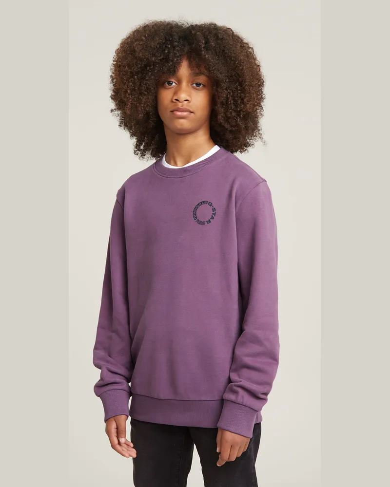 G-STAR RAW Jungen Sweatshirt Unbrushed - Lila - jungen Lila