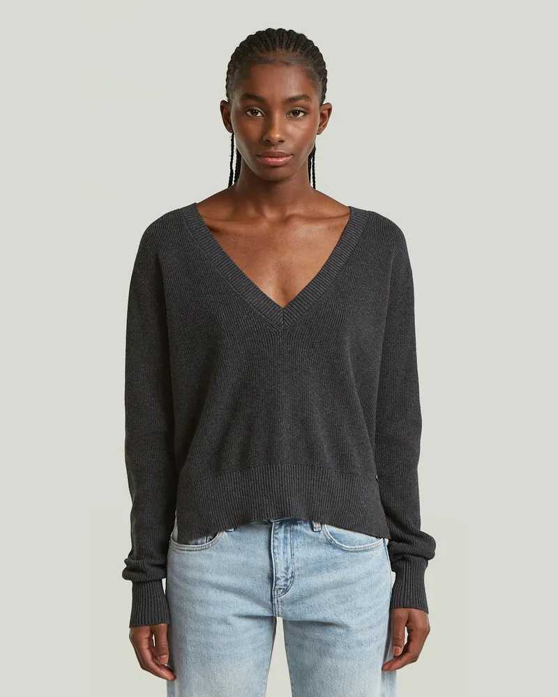 G-STAR RAW Boxy V-Neck Pullover - Mehrfarbig - Damen Mehrfarbig