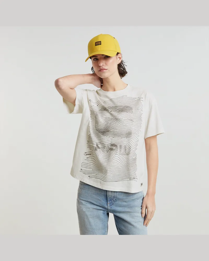 G-STAR RAW Faux Embro Loose Top - Weiß - Damen Weiß