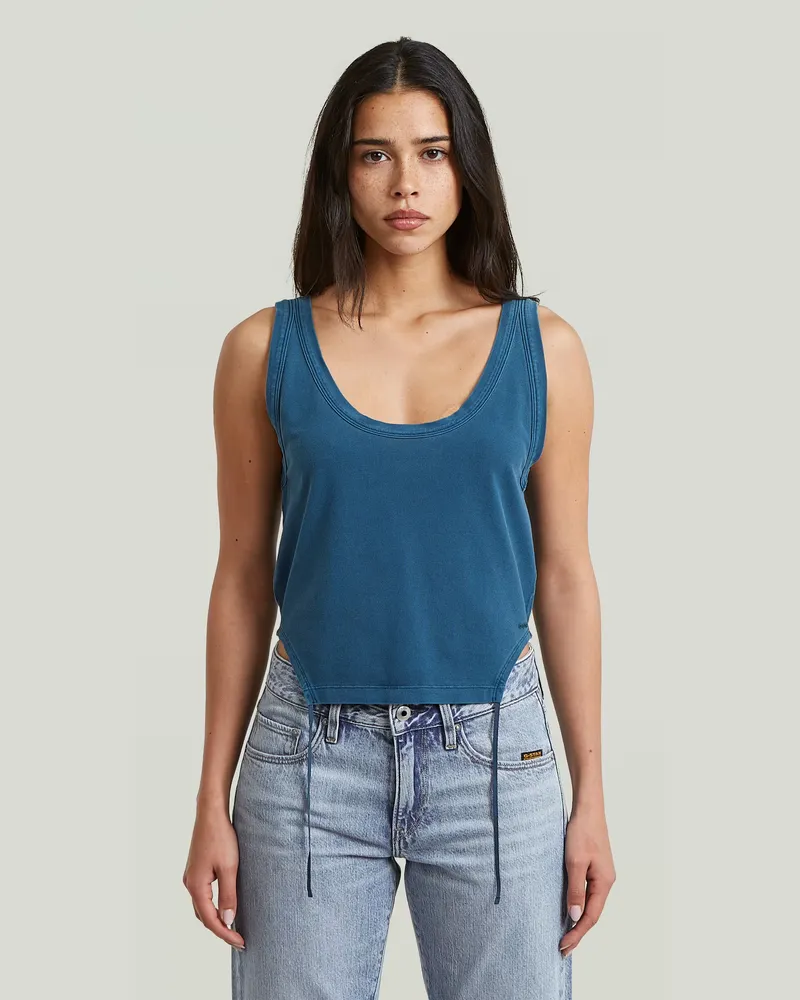 G-STAR RAW Adjustable Washed Slim Tank T-Shirt - Mittelblau - Damen Mittelblau