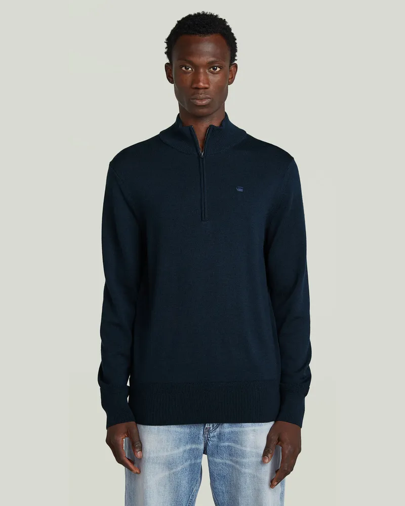 G-STAR RAW Premium Core Half Zip Knit - Dunkelblau - Herren Dunkelblau