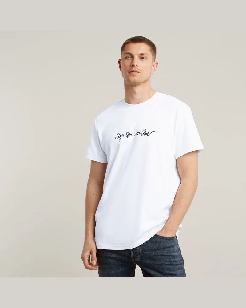 G-STAR RAW G-Script T-Shirt - Weiß - Herren Weiß