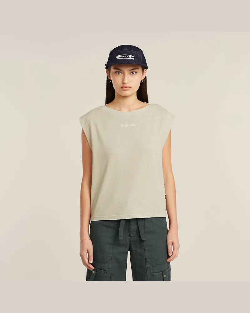 G-STAR RAW Mini G-Script Logo Overdyed Top - Beige - Damen Beige