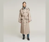 Macro Balloon Trenchcoat - Beige - Damen