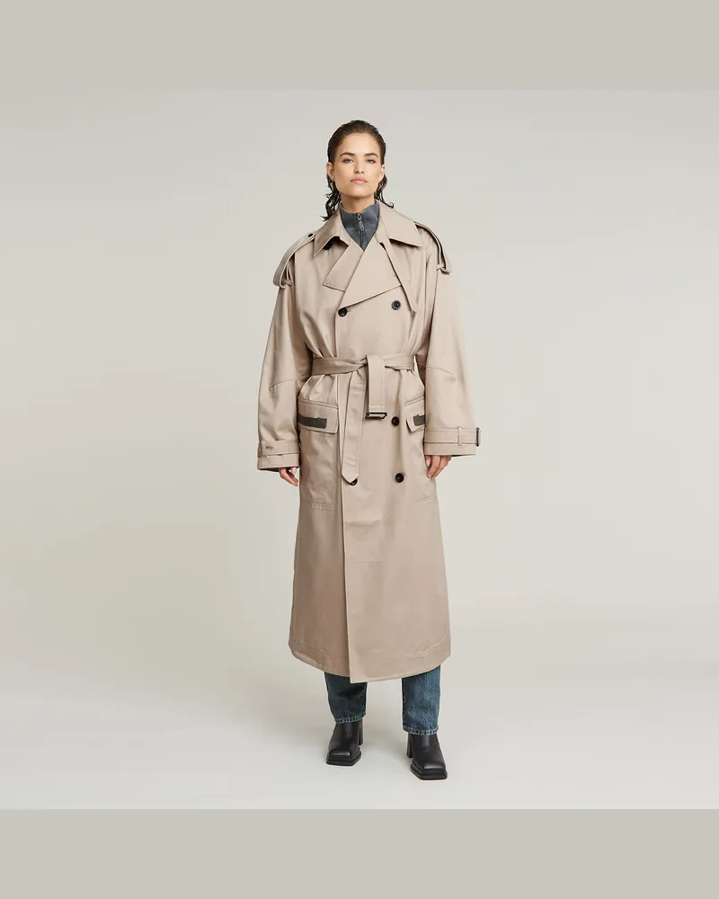 G-STAR RAW Macro Balloon Trenchcoat - Beige - Damen Beige