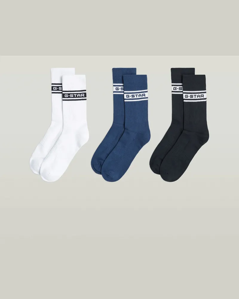 G-STAR RAW Logo Socks 3er-Pack - Mehrfarbig - Herren Mehrfarbig