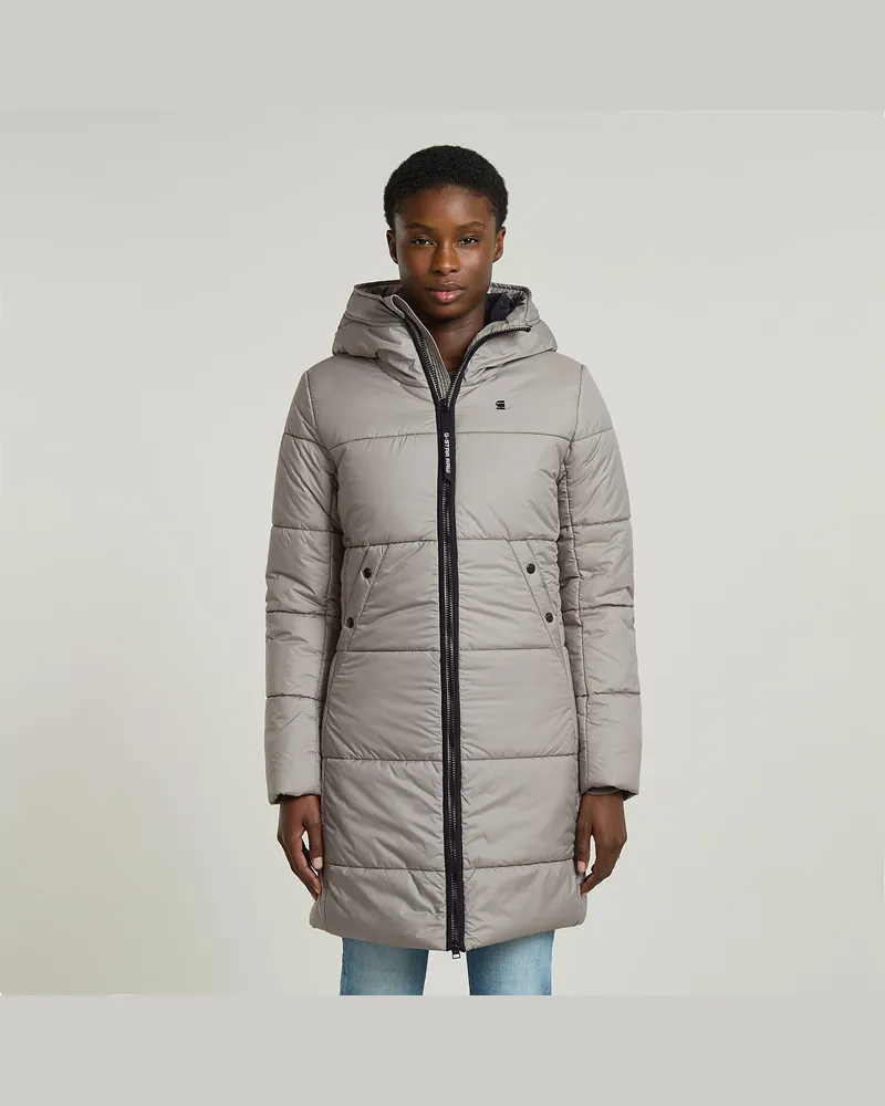 G-STAR RAW Whistler Hooded Quilted Slim Long Coat - Beige - Damen Beige