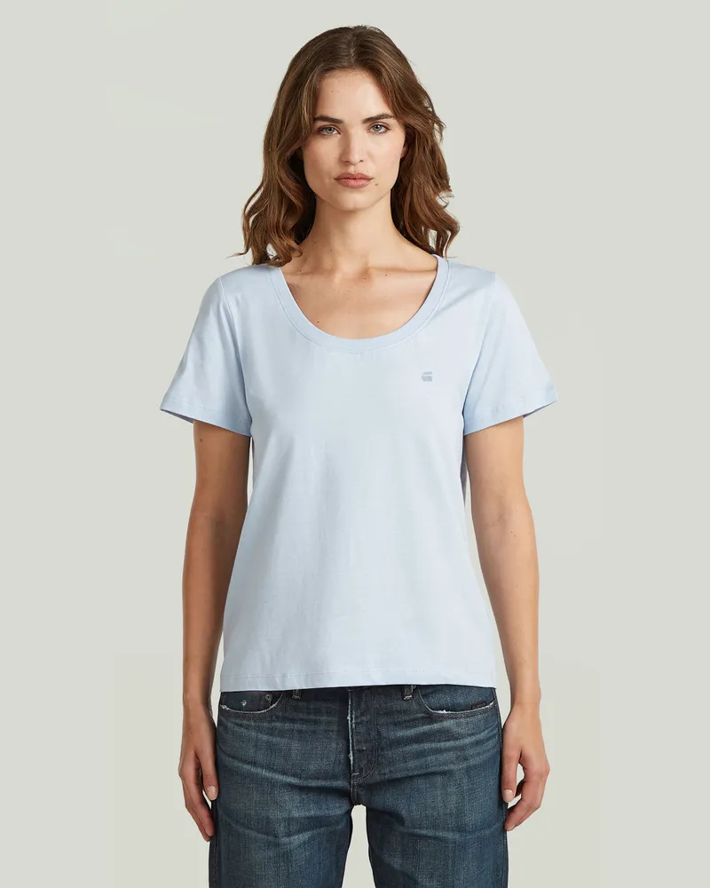 G-STAR RAW Scoop Neck T-Shirt - Hellblau - Damen Hellblau