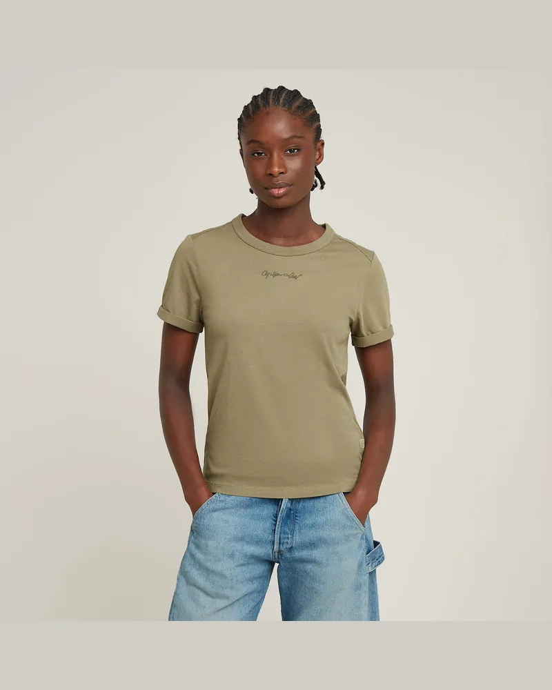 G-STAR RAW Embro G-Script Logo Top - Grün - Damen Grün