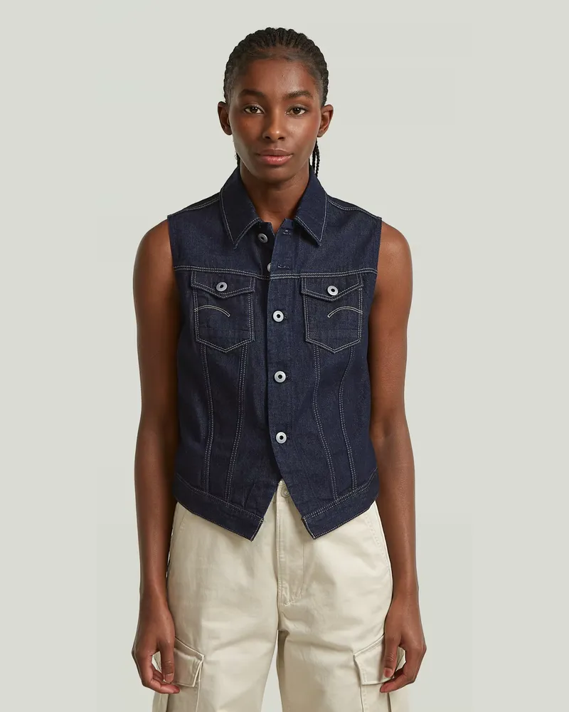G-STAR RAW Pitched Hem Slim Weste - Dunkelblau - Damen Dunkelblau