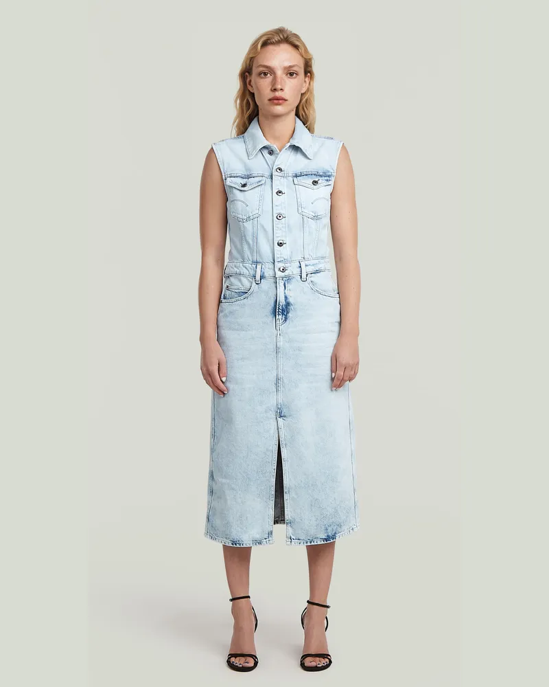 G-STAR RAW Sleeveless Kleid - Hellblau - Damen Hellblau